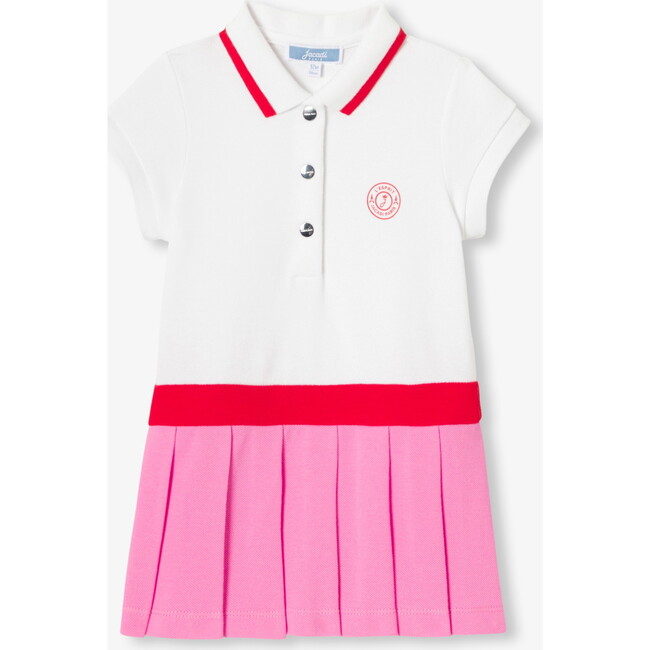 Baby Girl Polo Dress White/Pink