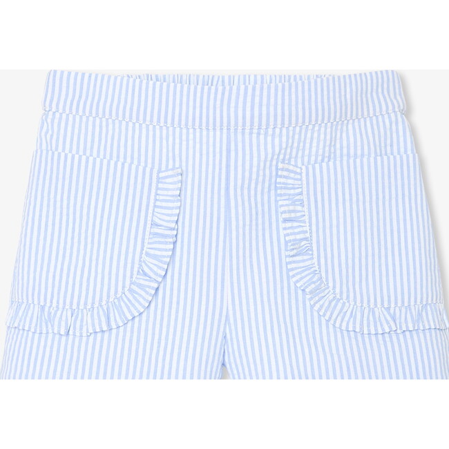 Baby Girl Shorts In Seersucker White/Blue - Shorts - 3