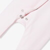 Baby Girl Sleepsuit In Interlock  Pale Pink - Footie Pajamas - 4