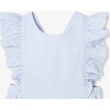 Baby Girl Seersucker Romper White/Blue - Rompers - 3