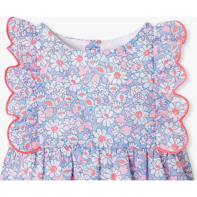 Baby Girl Romper In Liberty Fabric Multicolour - Rompers - 3