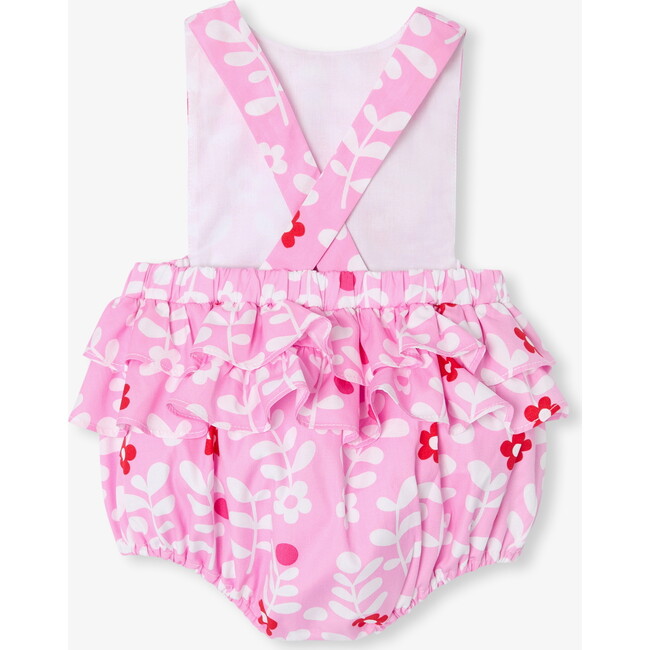 Baby Girl Romper In Poplin Pink/Multicolour - Rompers - 3