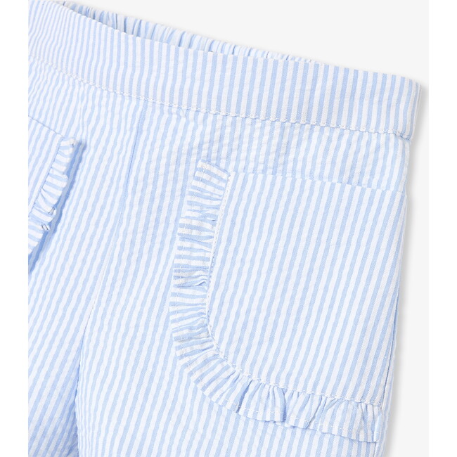 Baby Girl Shorts In Seersucker White/Blue - Shorts - 4