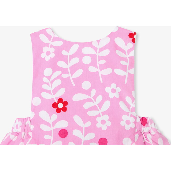 Baby Girl Romper In Poplin Pink/Multicolour - Rompers - 4