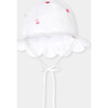 Baby Girl Hat In Poplin White/Pink - Hats - 1 - thumbnail