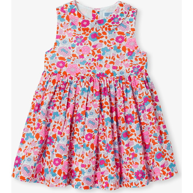 Baby Girl Dress In Liberty Fabric Orange/Multicolour