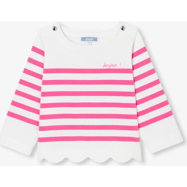 Baby Girl Breton Tee White/Pink