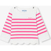 Baby Girl Breton Tee White/Pink - T-Shirts - 1 - thumbnail