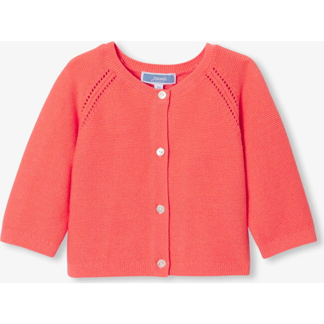 Baby Girl Cardigan In Garter Stitch - Cardigans - 1