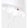 Baby Girl Hat In Poplin White/Pink - Hats - 2