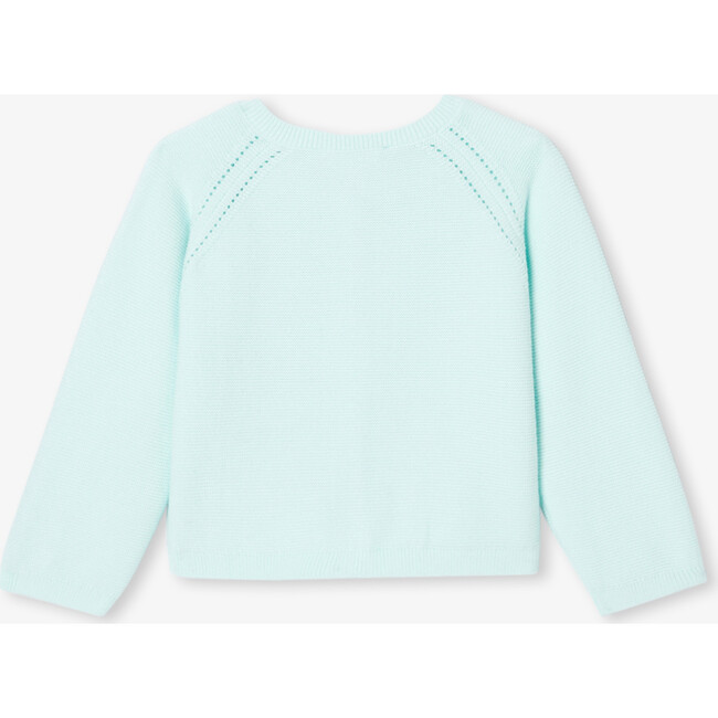 Baby Girl Cardigan In Garter Stitch Aqua - Cardigans - 2