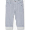 Baby Boy Trousers In Striped Twill White/Blue - Pants - 1 - thumbnail