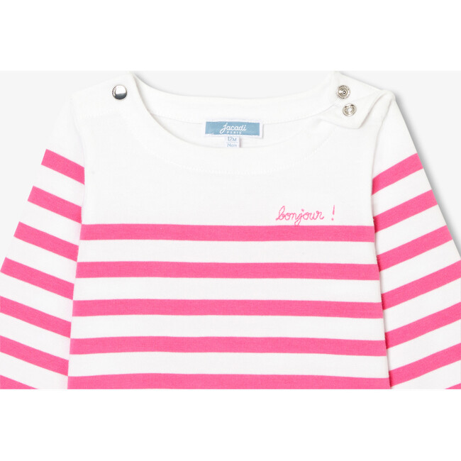 Baby Girl Breton Tee White/Pink - T-Shirts - 3