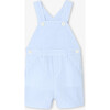 Baby Boy Short Overalls In Seersucker White/Light Blue - Rompers - 1 - thumbnail