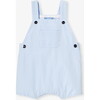 Baby Boy Short Overalls In Poplin Blue/White - Rompers - 1 - thumbnail