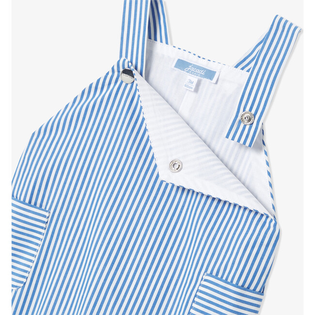 Baby Boy Short Overalls White/Blue - Rompers - 4