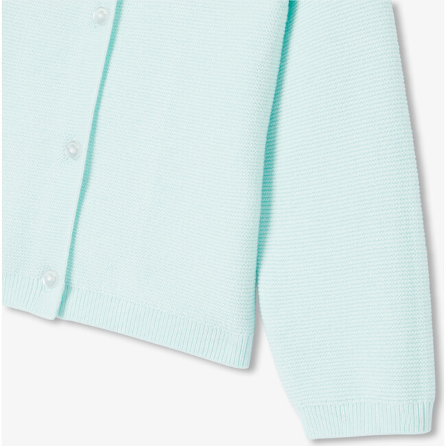 Baby Girl Cardigan In Garter Stitch Aqua - Cardigans - 4