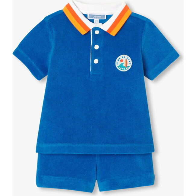 Baby Boy French Terry Shorts Set Prussian Blue