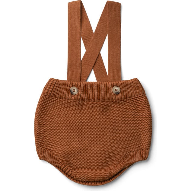 Organic Cotton Knit Suspender Bloomers, Sienna