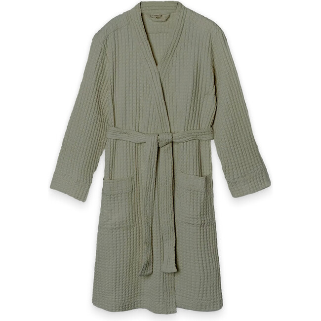 Organic Cotton Womens Waffle Robe, Noble Fir