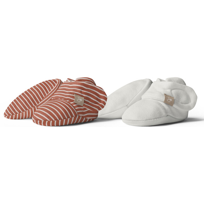 Stay On 2-Pack Baby Boots, Clay Stripe + Cloud