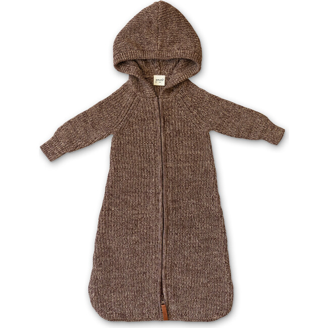 Organic Cotton Knit Baby Wearable Blanket, Bark - Bunting - 1