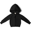 Organic Cotton Knit Baby Hoodie, Shadow - Sweatshirts - 1 - thumbnail