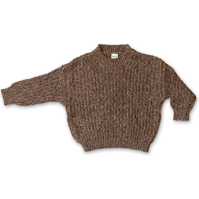 Organic Cotton Kids Chunky Knit Sweater, Bark