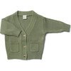 Organic Cotton Baby Knit Button Up Cardigan Sweater , Artichoke - Sweaters - 1 - thumbnail