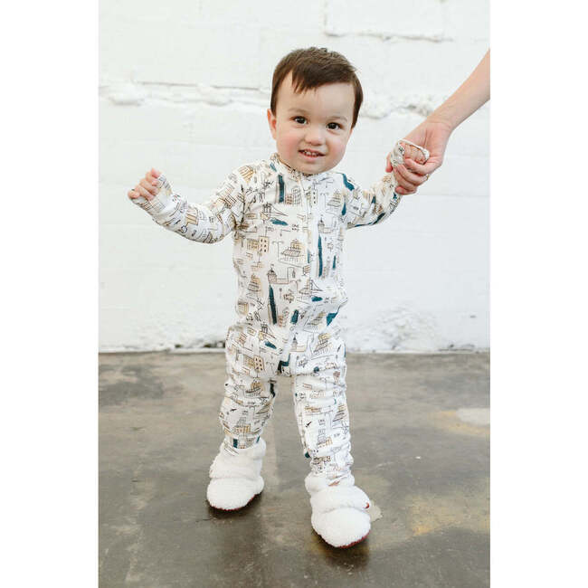 L/S Baby Zipper One Piece, Downtown - Footie Pajamas - 2