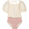 Élisa Block Color Swimsuit Ecru/Nude - One Pieces - 1 - thumbnail