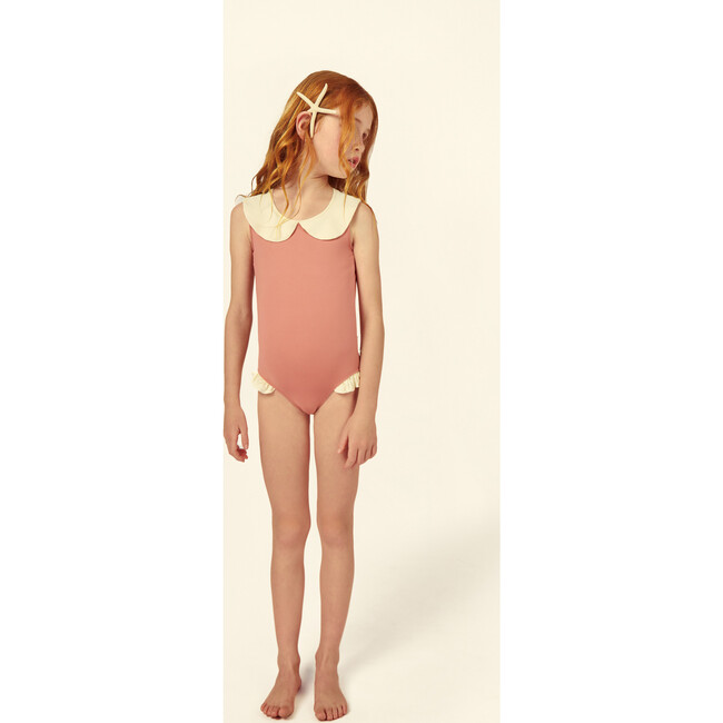 Luna Collared Swimsuit, Terracota - One Pieces - 3