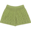 Ines Openwork Short, Green - Shorts - 1 - thumbnail