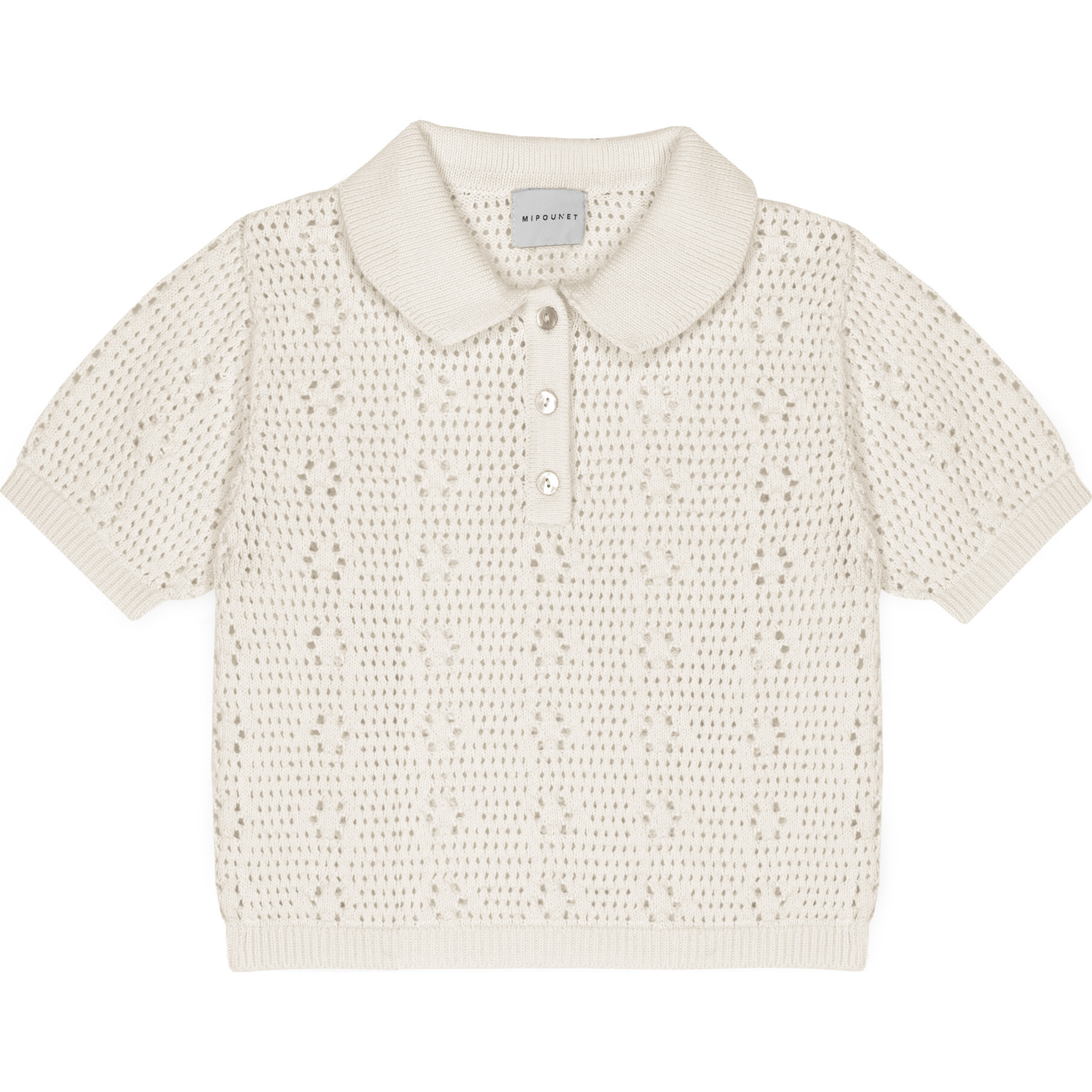 Florence Cotton Polo Ecru - Polo Shirts - 1