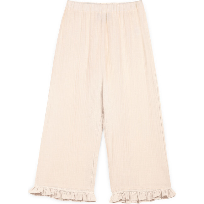 Elise Muslin Ruffle Pant, Ecru