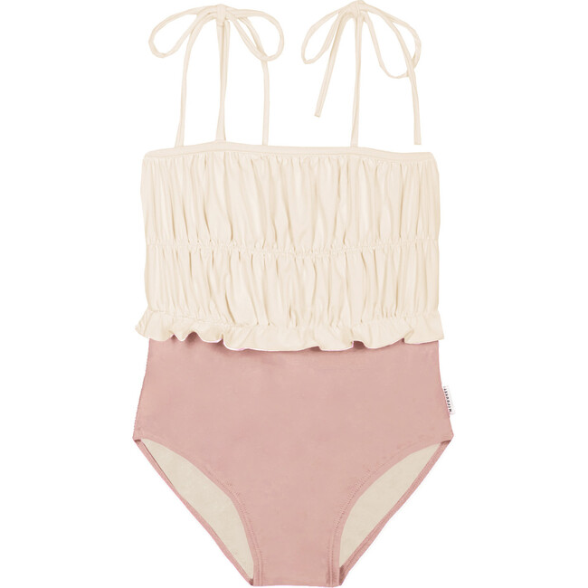 Julieta Block Color Swimsuit Ecru/Nude