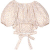 Diana Muslin Top, Cream/Pink - Blouses - 2