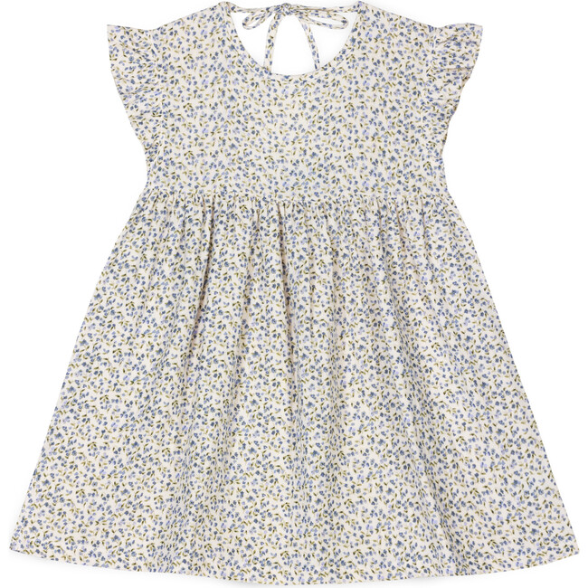 Diana Muslin Dress, Cream/Blue