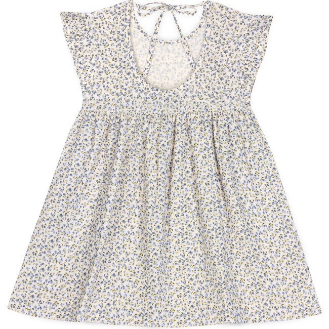 Diana Muslin Dress, Cream/Blue - Dresses - 2