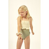 Julieta Block Color Swimsuit Ecru/Green - One Pieces - 2