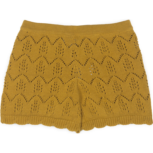 Bimba Cotton Openwork Short, Ochre