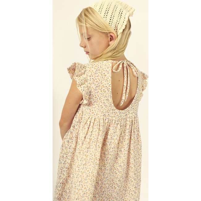 Diana Muslin Dress, Cream/Pink - Dresses - 3