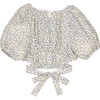 Diana Muslin Top, Cream/Blue - Blouses - 2