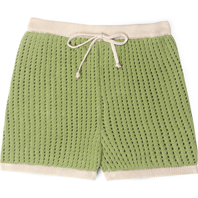 Bella Cotton Openwork Short Green/Ecru