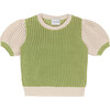 Bella Cotton Openwork Sweater Green/Ecru - Sweaters - 1 - thumbnail