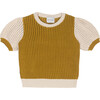 Bella Cotton Openwork Sweater Ochre/Ecru - Sweaters - 1 - thumbnail