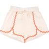 Anette Muslin Short, Ecru/Salmon - Shorts - 1 - thumbnail
