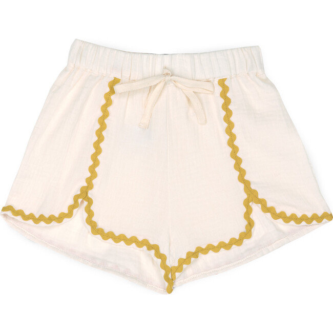 Anette Muslin Short, Ecru/Ochre