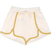 Anette Muslin Short, Ecru/Ochre - Shorts - 1 - thumbnail