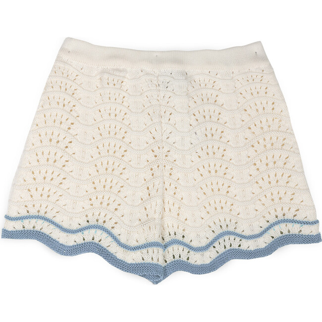 Claudia Cotton Openwork Short Ecru/Blue